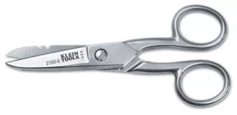 Klein Tools 2100-9 Stainless Steel Electrician's Scissors with Stripping  Notches, 5-1/4-Inch