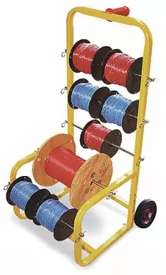 Electrical Wire Spool Dolly Cart Bulk Cable Caddy Wiring Spool Dispenser/  Holder