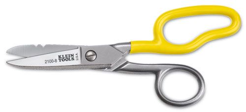 All Purpose Electrician Scissors 6-1/8 inch Cut Strip Electrical Wire with  Wire Cutting Notch, Serrated Blade, Stainless Steel