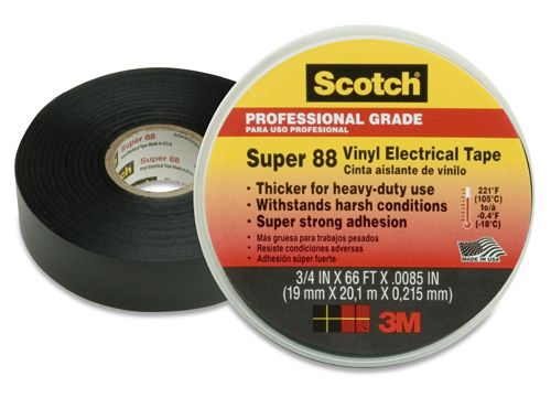 Pack-n-Tape  3M 88 Scotch Premium Vinyl Electrical Tape-Super-3/4x44FT,  3/4 in x 44 ft (19 mm x 13,4 m), 100 per case - Pack-n-Tape