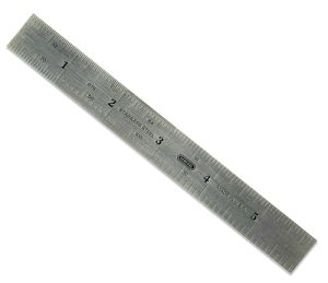 General Tools 678MED Rigid Steel Ruler, 4R Graduations 150mm/6''