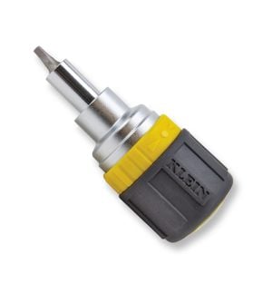 Klein Tools 32594 6-in-1 Stubby Ratchet Driver