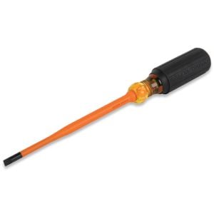 Klein 6926INS Slim-Tip Insulated Cabinet Screwdriver, 1/4x6''