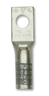 BURNDY YA4C Compression Lug, One Hole #4 AWG, GRAY - Long