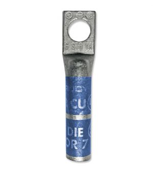 BURNDY YA6C Compression Lug, One Hole #6 AWG, BLUE - Long