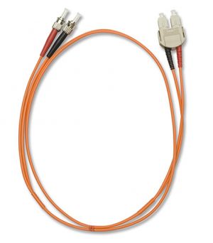 FiberXP ST to SC Fiber Optic Patch Cable Multimode Duplex, 1m