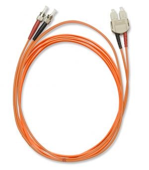 FiberXP ST-SC Fiber Optic Patch Cable Multimode Duplex, 2m