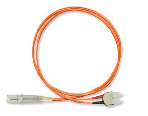 FiberXP LC to SC Duplex Multimode OM2 Fiber Patch Cable 50um, 1m