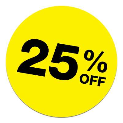 25 percent off